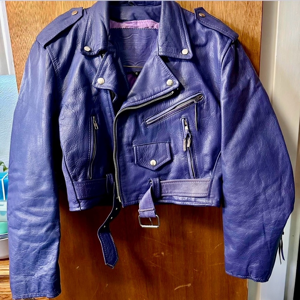 NOT FOR SALE Vintage Purple Leather Moto Jacket • Rare Violet • Size Medium